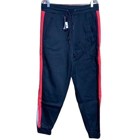 Galaxy by Harvic Mens Joggers Sweatpants Slim Fit Casual Athletic Black Red XL - Picture 1 of 10